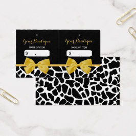 Trendig Giraffe Print Gult Bow Boutique-Märkre Visitkort