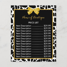Trendig Giraffe Print Gult Bow Boutique Pris Flygblad