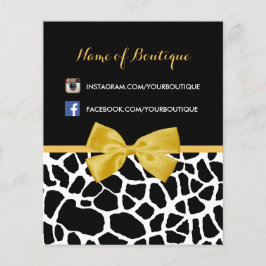 Trendig Giraffe Print Gult Bow Mode Boutique Flygblad