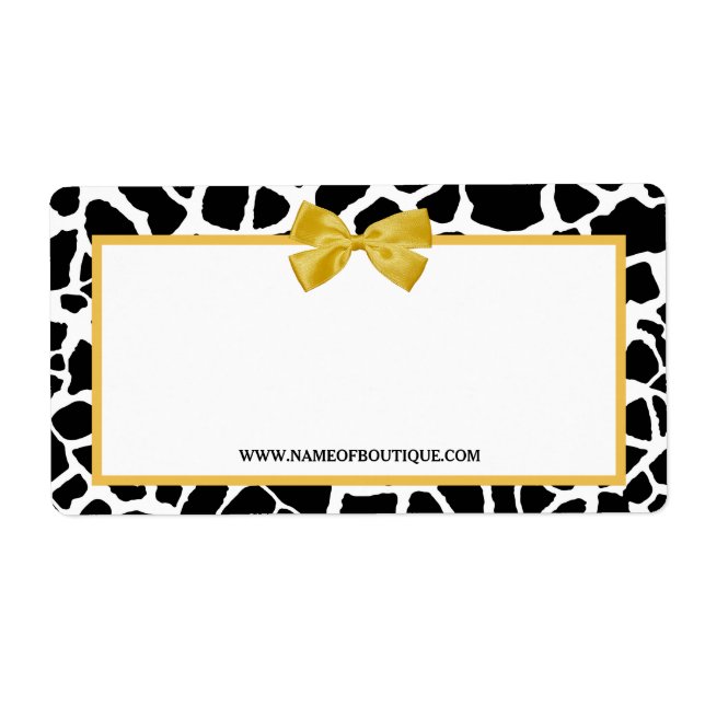 Trendig Giraffe Print Gult Bow Mode Boutique Fraktsedel (Framsidan)
