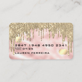 Trendig Girly Drives Rosa Guld Faux Debit Card Visitkort