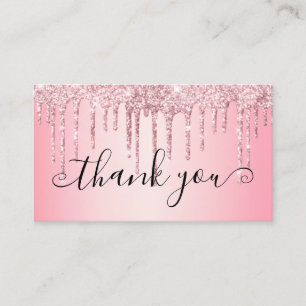 Trendig Girly Rosa Glitter Drives Tack Visitkort