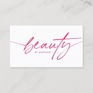 Trendig Girly Ruby Red Beauty Makeup Artist Script Visitkort