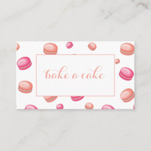 Trendig Girly White Rosa Patisserie Bakery Visitkort