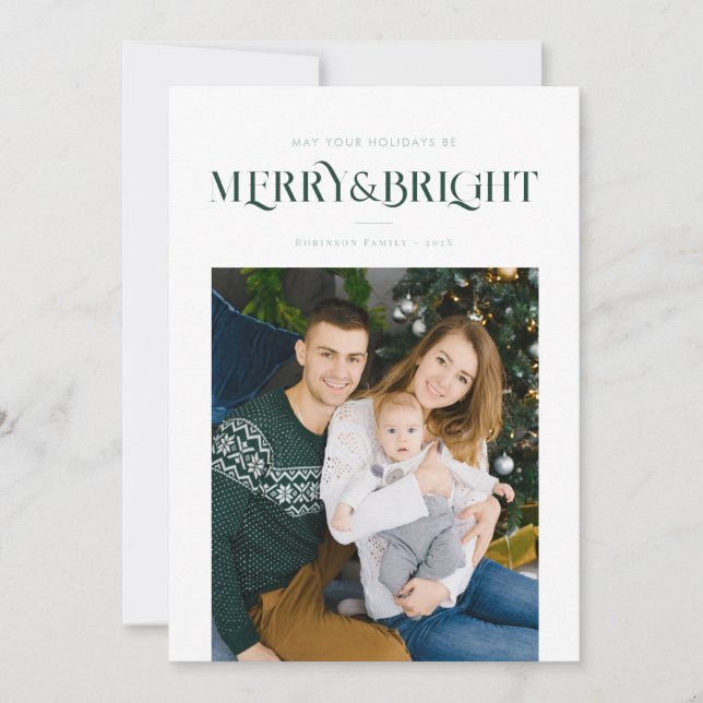 trendig glad & ljus blå julkort (Framsida)