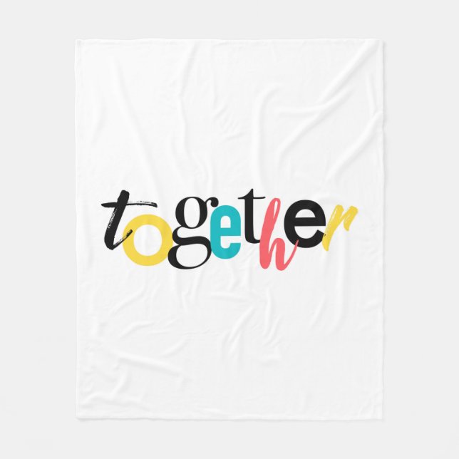 Trendig, glad, stadstypografi av Together Fleecefilt (Framsidan)
