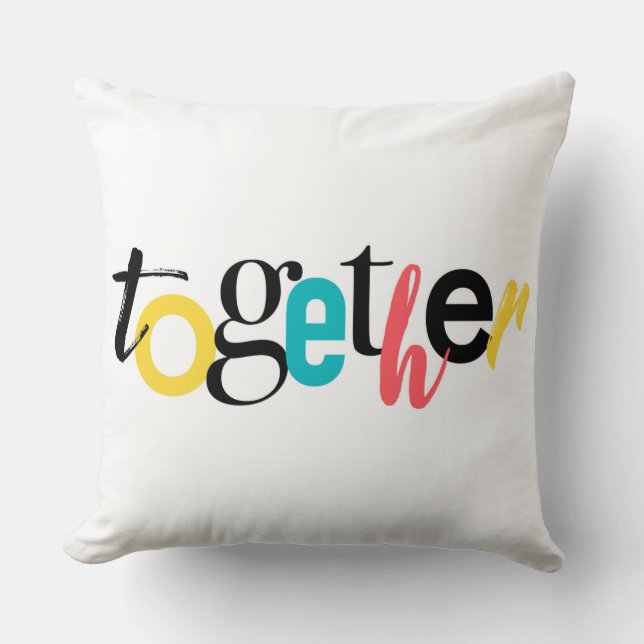 Trendig, glad, stadstypografi av Together Kudde (Framsida)