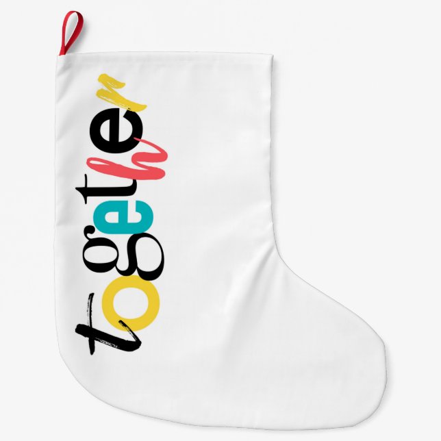 Trendig, glad, stadstypografi av Together Stor Julstrumpa (Framsidan)