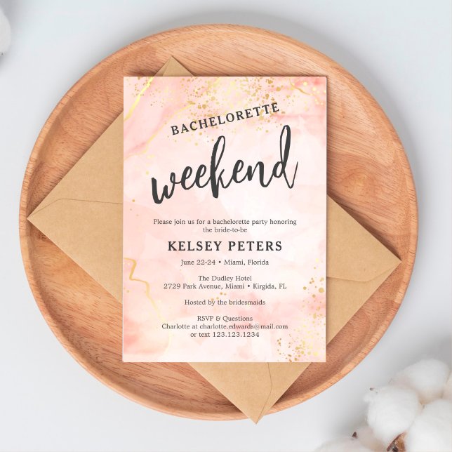 Trendig Glam Chic Girly Bachelorette Helg Inbjudningar (Skapare uppladdad)
