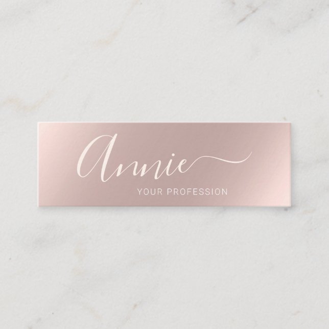 Trendig glam ro guld makeup artist boutique mini visitkort (Framsida)