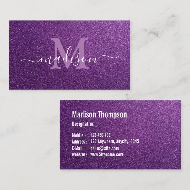 Trendig Glitter Anpassningsbar Makeup Artist Visitkort (Fram/baksida)