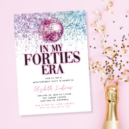 Trendig Glitter Disco Forties Era 40:e födelsedage Inbjudningar