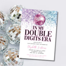 Trendig Glitter Diskotek Dubbla Siffror Era Födels