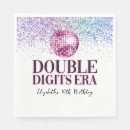 Trendig Glitter Diskotek Dubbla Siffror Era Papper Pappersservett