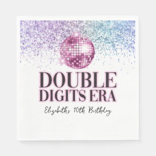 Trendig Glitter Diskotek Dubbla Siffror Era Papper Pappersservett
