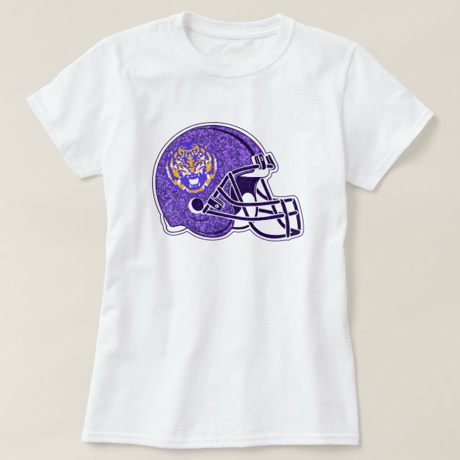 Trendig glitter Louisiana Tigers Football Helmet T Shirt (Design framsida)