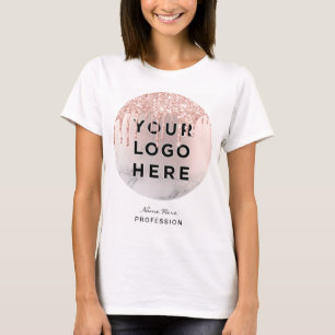Trendig Glitter Ro guld droppar Lash marble T Shirt