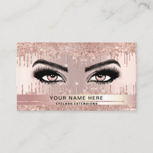 Trendig Glitter Ro guld droppar Lash Visitkort