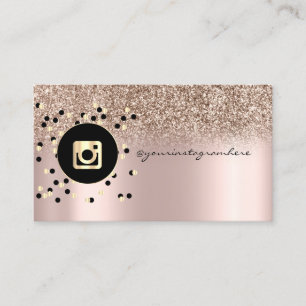 Trendig glitter rosa guld Instagram-prickar Visitkort