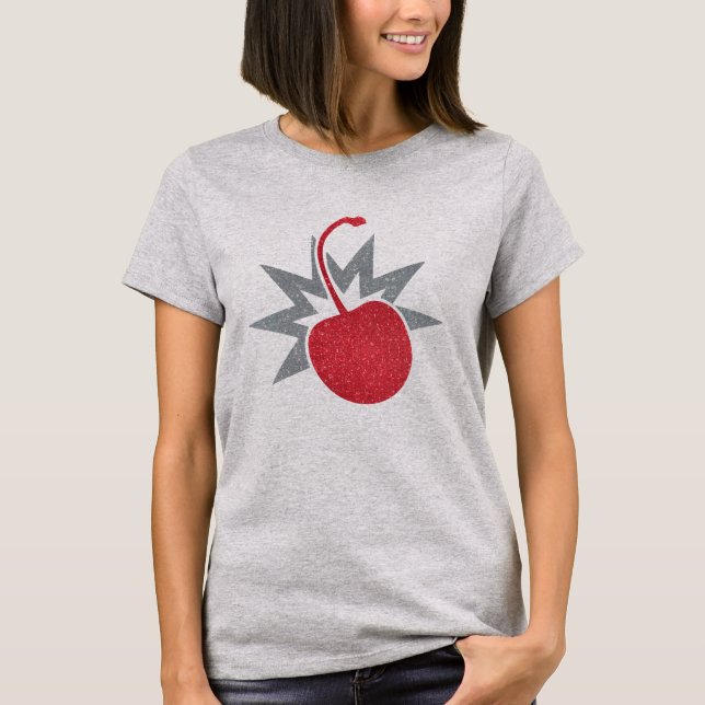 Trendig Glitzy Cherry Bomb T Shirt (Framsida)