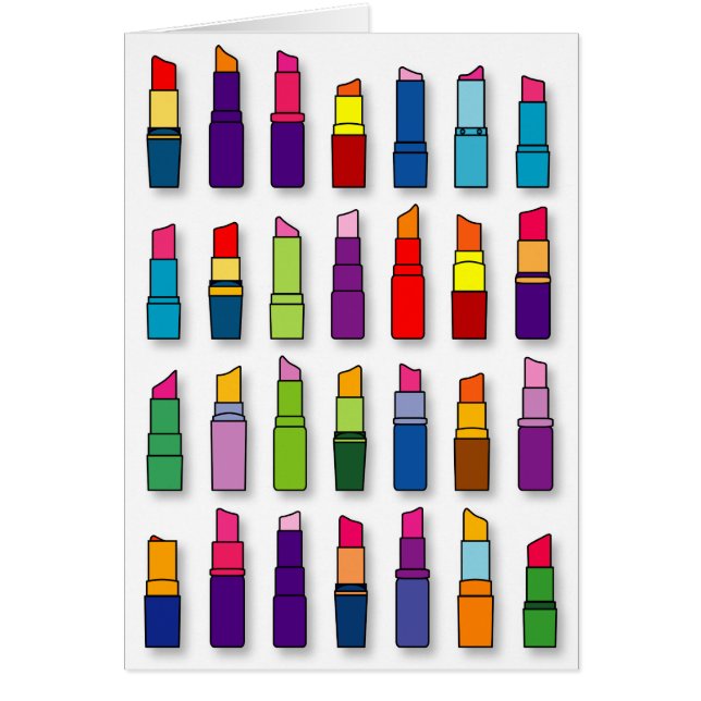 Trendig, glusläppstift mönster hälsningskort (Framsidan)