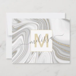 Trendig gnistra Marble namn, glitter Anteckningskort