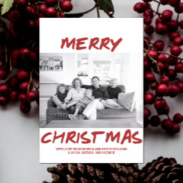 Trendig God jul-fotokort | Burgundy Julkort