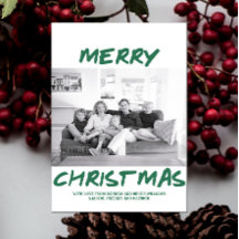 Trendig God jul-fotokort | GRÖNT