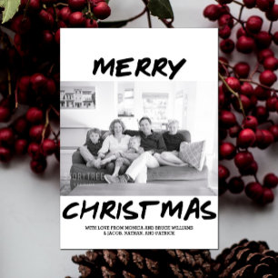 Trendig God jul-fotokort Svart Julkort
