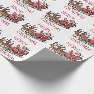 Trendig God Jul Tomte Släd Renar Presentpapper