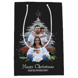 Trendig God jul Träd Silhouette Photo Grått