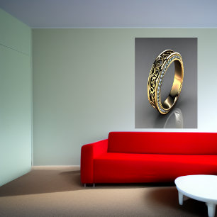 Trendig Golden ring AI Art Poster