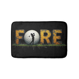 Trendig Golf-design med Golfer Silhouette Badrumsmatta