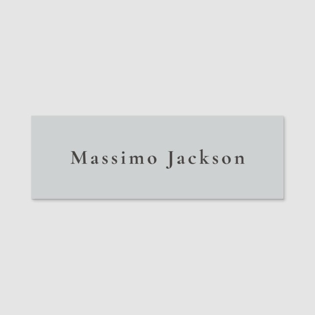 Trendig Grå Modern Design Unik Personlig Namnbricka (Framsida)