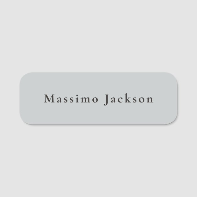 Trendig Grå Modern Design Unik Personlig Namnbricka (Framsida)
