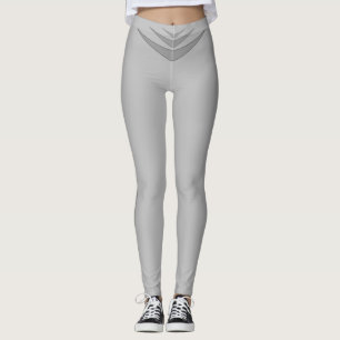 Trendig Grå Trippel Boomerang på Silver Leggings