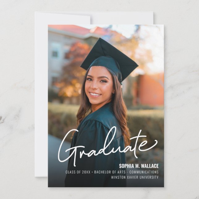 Trendig Grad för fotoklass i universiteten Student Inbjudningar (Framsida)
