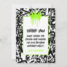 Trendig Graffiti Urban Krona Grön Svart