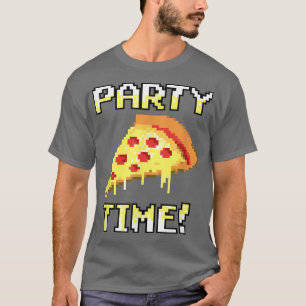 Trendig Grafik Pixelated Pizza Party Time! 3310563 T Shirt