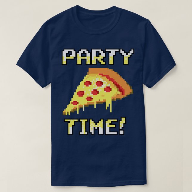 Trendig Grafik Pixelated Pizza Party Time! Premium T Shirt (Design framsida)