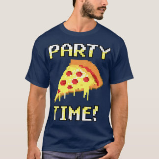 Trendig Grafik Pixelated Pizza Party Time! Premium T Shirt