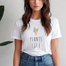 Trendig grafisk och typografisk t-shirt om växters
