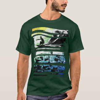 Trendig grafisk surfhajs rivna paneler t shirt