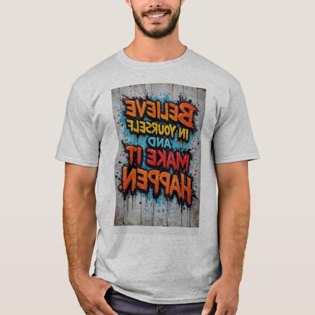 Trendig grafisk t-shirt – unik stilren design (Framsida)