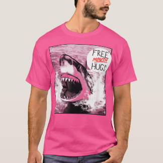 Trendig grafisk vit haj gratis munn hugger  t shirt