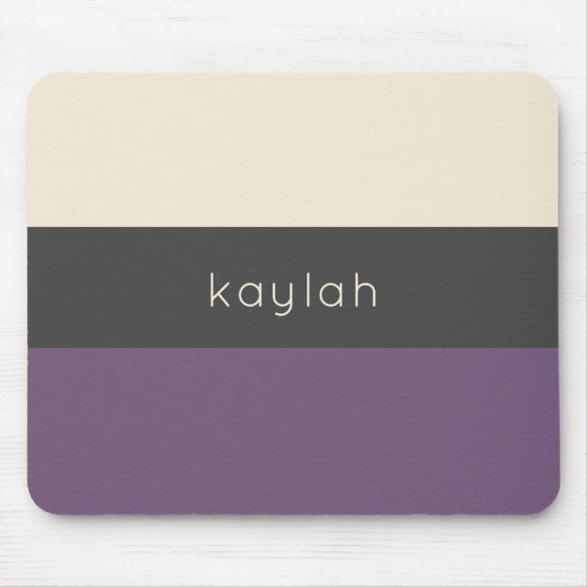 Trendig Grape Färg Block Mönster med Namn Musmatta (Framsidan)