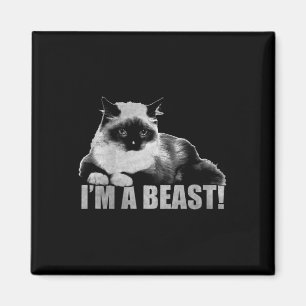Trendig Graphic Cat Frimärke I är en Beast Magnet