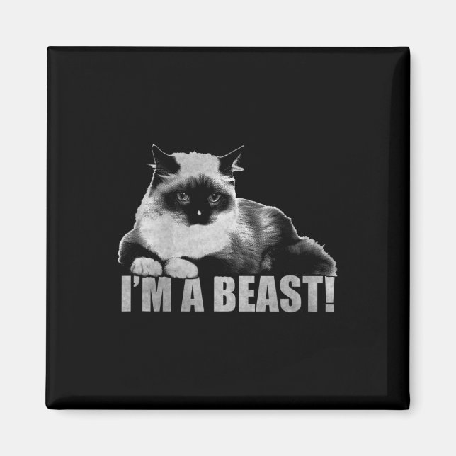 Trendig Graphic Cat Frimärke I är en Beast Magnet (Framsidan)