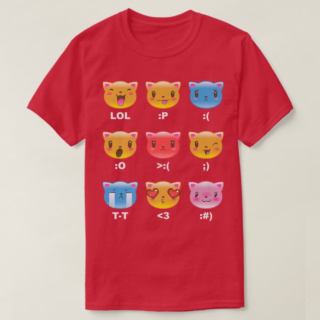 Trendig Graphic Kitten Emotion Emojis  T Shirt (Design framsida)