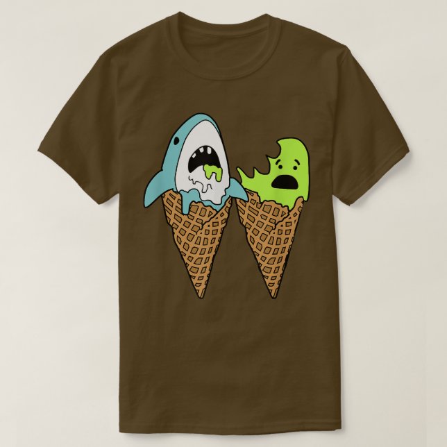 Trendig Graphic Shark Bita Ice Cream Cones T Shirt (Design framsida)